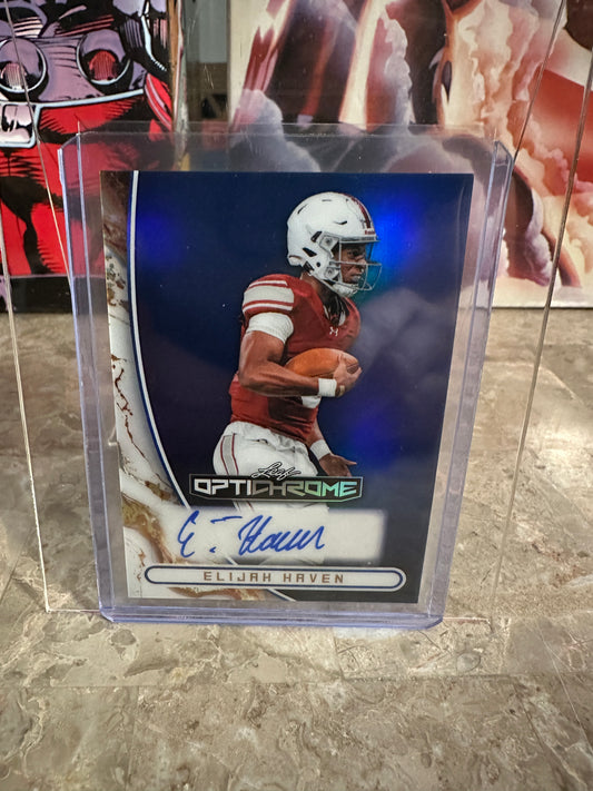 2026 Leaf Optichrome Elijah Haven BLUE PRISMATIC AUTO /5 Alabama Commit No 1 QB