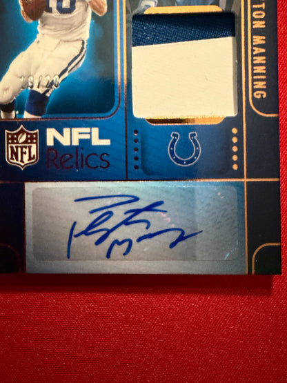 Peyton Manning 2025 Panini Silhouette NFL Relics Patch Auto Multicolor /20 #NRA-PMG