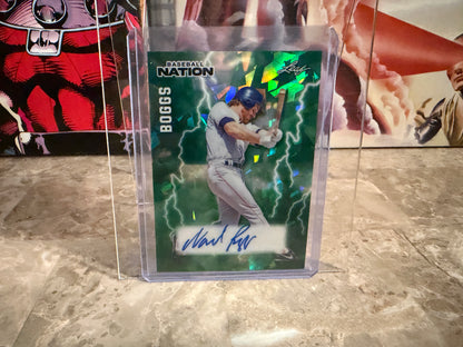 2026 Leaf Baseball Nation Wade Boggs Poster Auto Green Cracked Ice /5