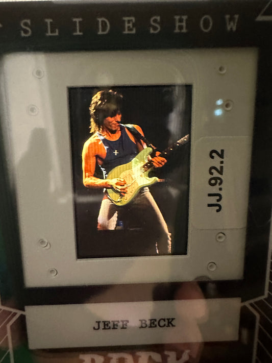 2026 Leaf Slideshow JEFF BECK Rock Slides 2-Card Lot Action Close-Up 35mm PROMO