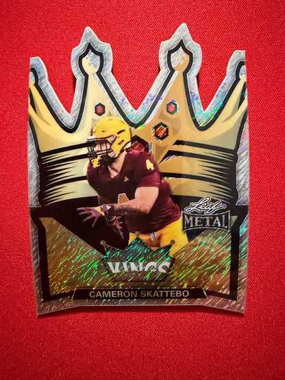 2026 Leaf Metal Football Cam Skattebo Scoring Kings Silver Shimmer /12