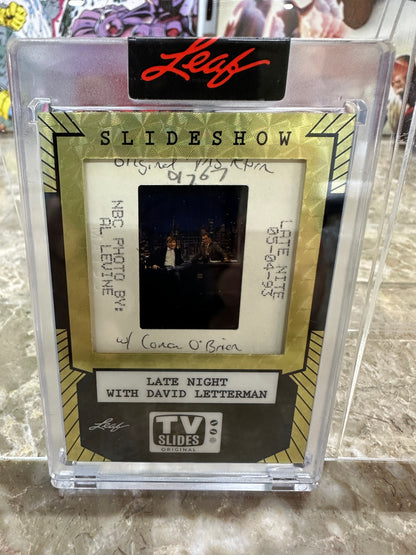 2026 Leaf Slideshow Letterman Conan O’ Brien 1/1 Super Prismatic NBC Slide 1993