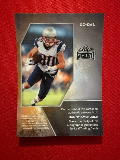 2026 Leaf Metal Football Danny Amendola On-Card Auto Platinum Crystal 3/7