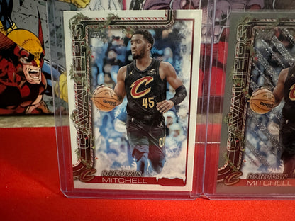 2025-26 Topps Holiday Donovan Mitchell Short Print, Glitter, Blue Foil Lot of 3