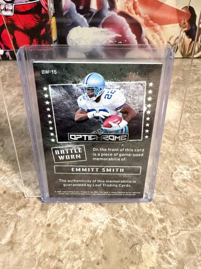 2026 Leaf Optichrome Football Battle Worn Emmitt Smith Game-Used 7/7