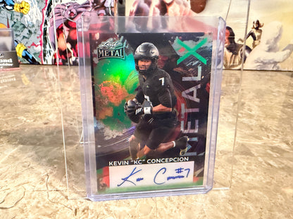 Kevin "KC" Concepcion 2026 Leaf Metal Football Metal X Auto Green 1/1