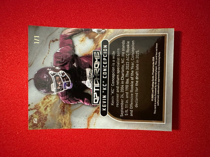 Kevin "KC" Concepcion 2026 Leaf Optichrome Football Red Prismatic 1/1 Non-Auto