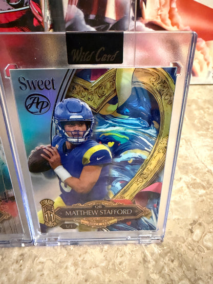 2026 Wild Card Wild Art Lot: Matthew Stafford 1/1 Color Match & Ty Simpson Auto
