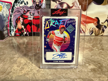 Zion Rose 2026 Leaf Seasons In The Sun Baseball Draft Gems ‘26 Auto /75