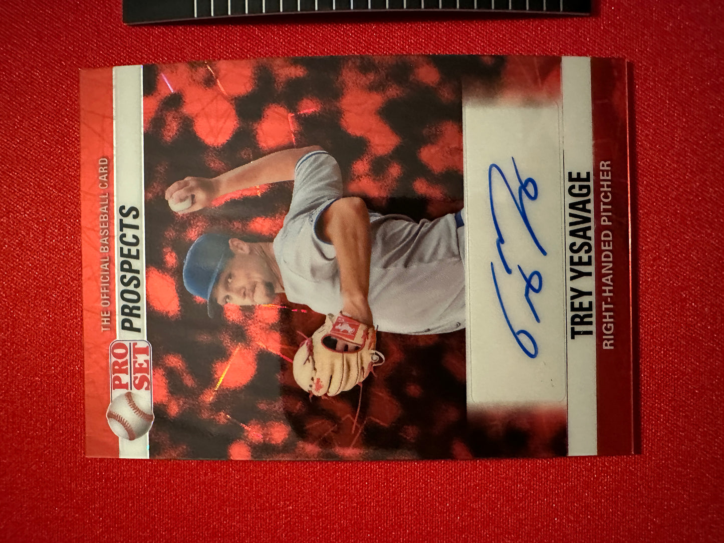 Trey Yesavage 2026 Pro Set Metal 1/1 Red Lazer AUTO & 1989 Mini Black /2 Lot - Blue Jays