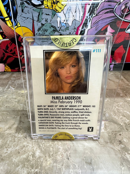 Pamela Anderson #111 Autograph Card (1994 Playboy Sports Time Certified) - 751/2500