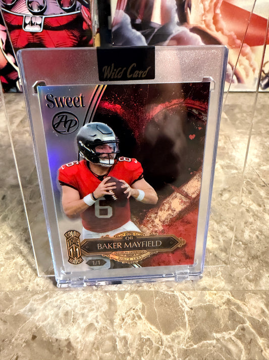 Baker Mayfield 2026 Wild Card Wild Art 1/1 Color Match Artist Proof - Black