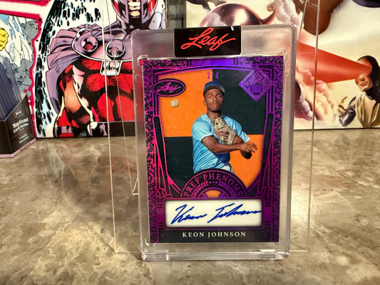 Keon Johnson 2026 Leaf Seasons In The Sun Baseball Prep Phenoms Auto /4