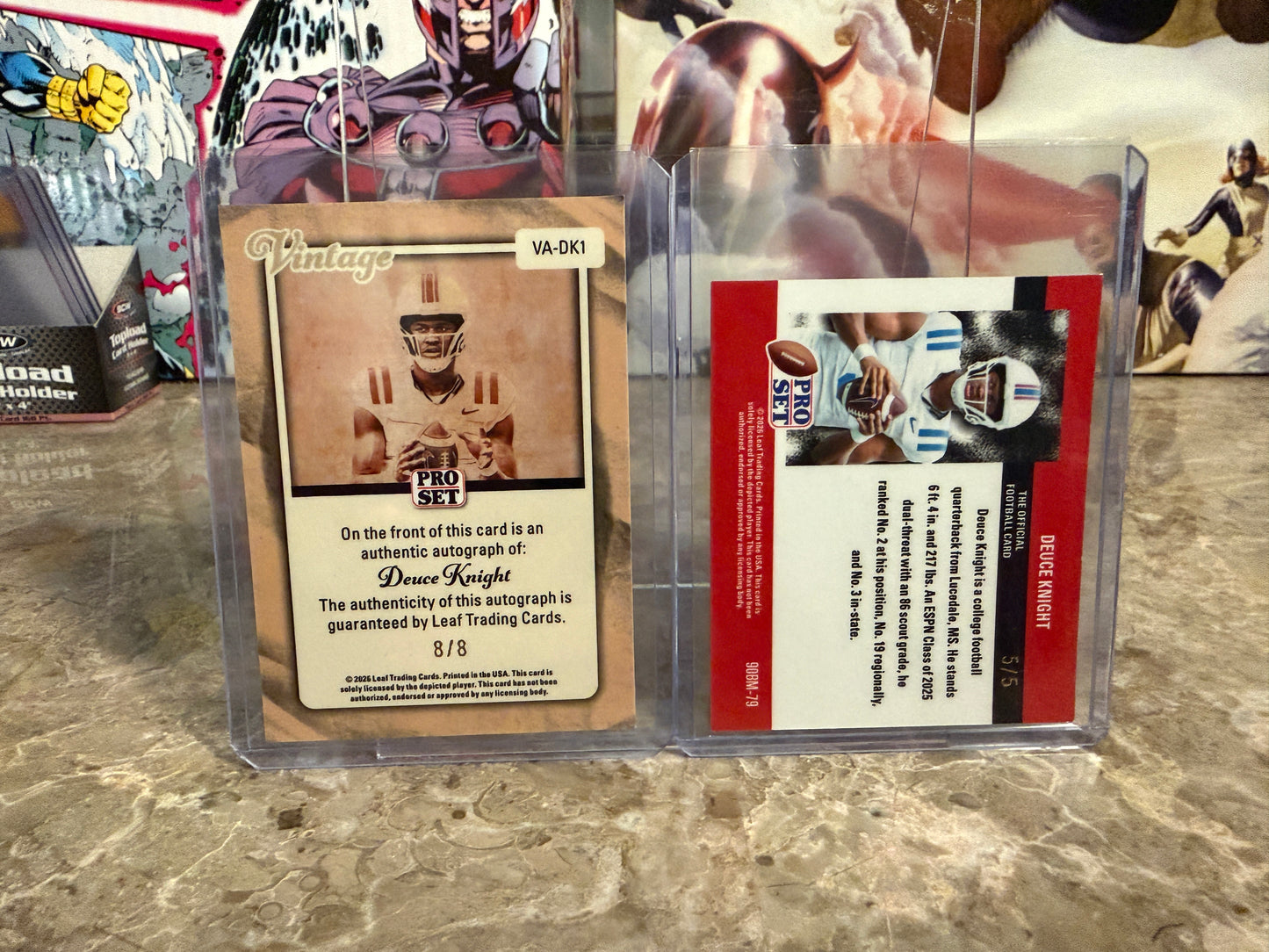 Deuce Knight 2026 Leaf Pro Set Metal Football Vintage Auto Platinum Bookend Lot
