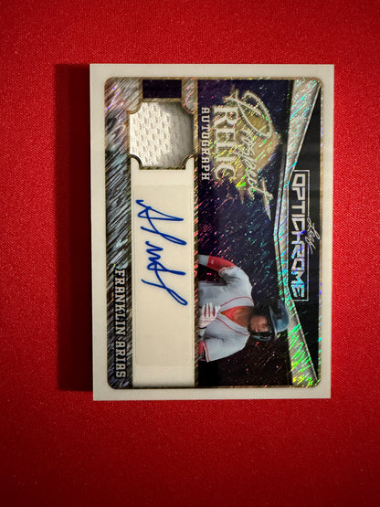 Franklin Arias 2025 Leaf Optichrome Baseball Prospect Relic Auto /10
