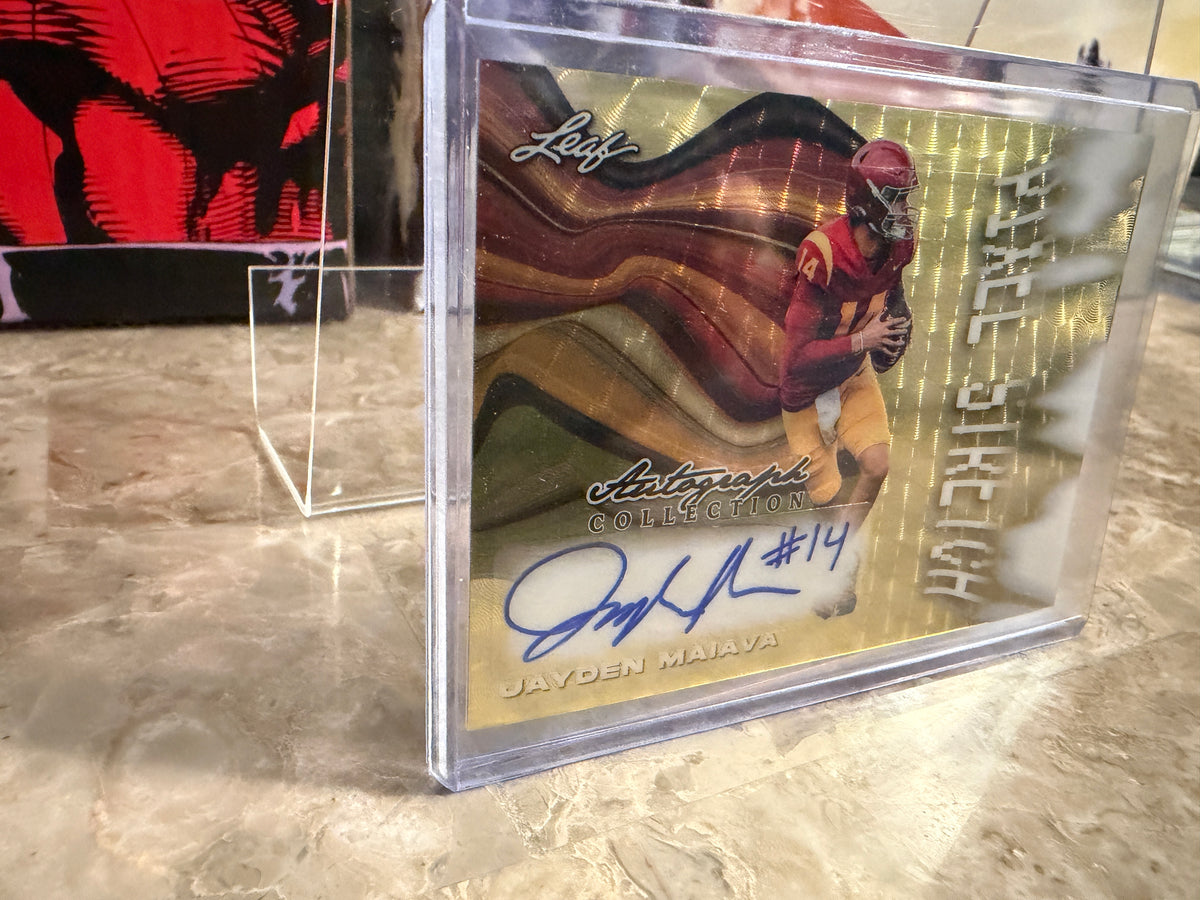 Jayden Maiava 2026 Leaf Autograph Collection Pixel Stretch Super Gold 1/1