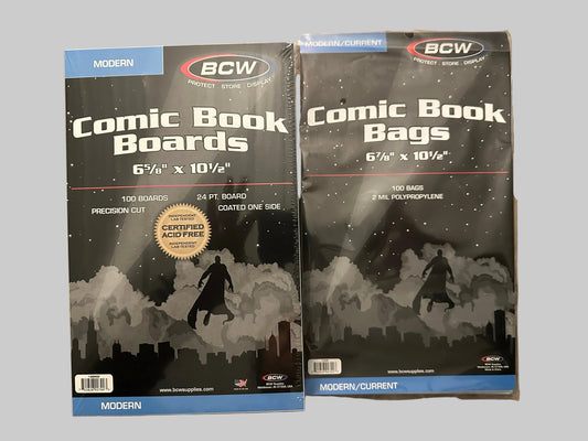 BCW Modern/Current Age Comic Book Bags and Boards Set (100 ea. Sealed)