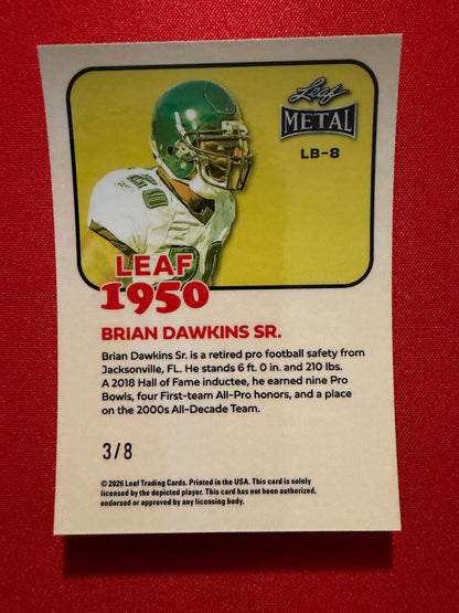 2026 Leaf Metal Football Brian Dawkins Sr. 1950 Platinum Crystal /8