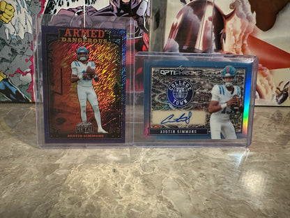 Austin Simmons Leaf Optichrome AUTO /8 Color Match Ole Miss QB Metal /7 Lot