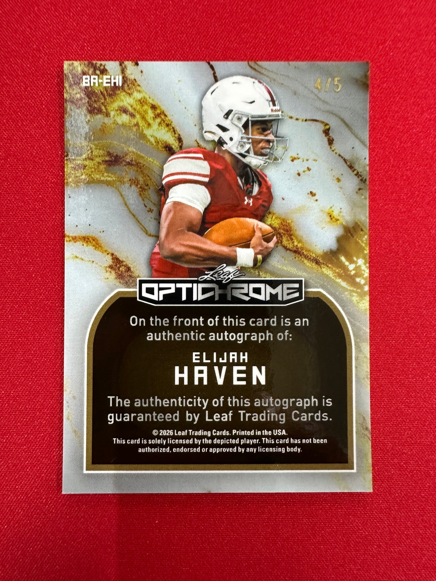 (2026/05/26) Elijah Haven Auto 2026 Leaf Optichrome Football