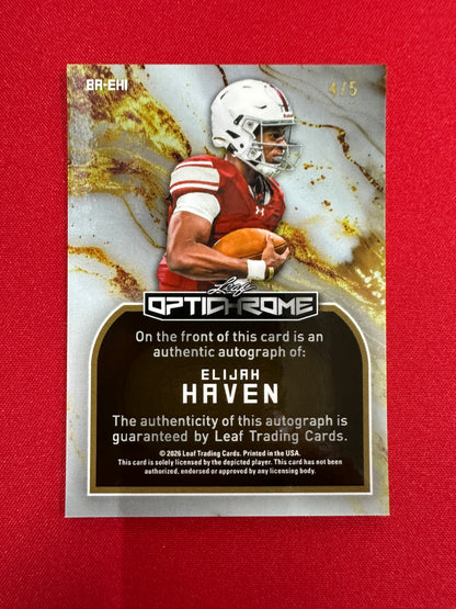 (2026/05/26) Elijah Haven Auto 2026 Leaf Optichrome Football