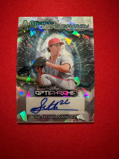 Seth Hernandez 2025 Leaf Optichrome Glimpse Into Future Auto Silver Crystal /10