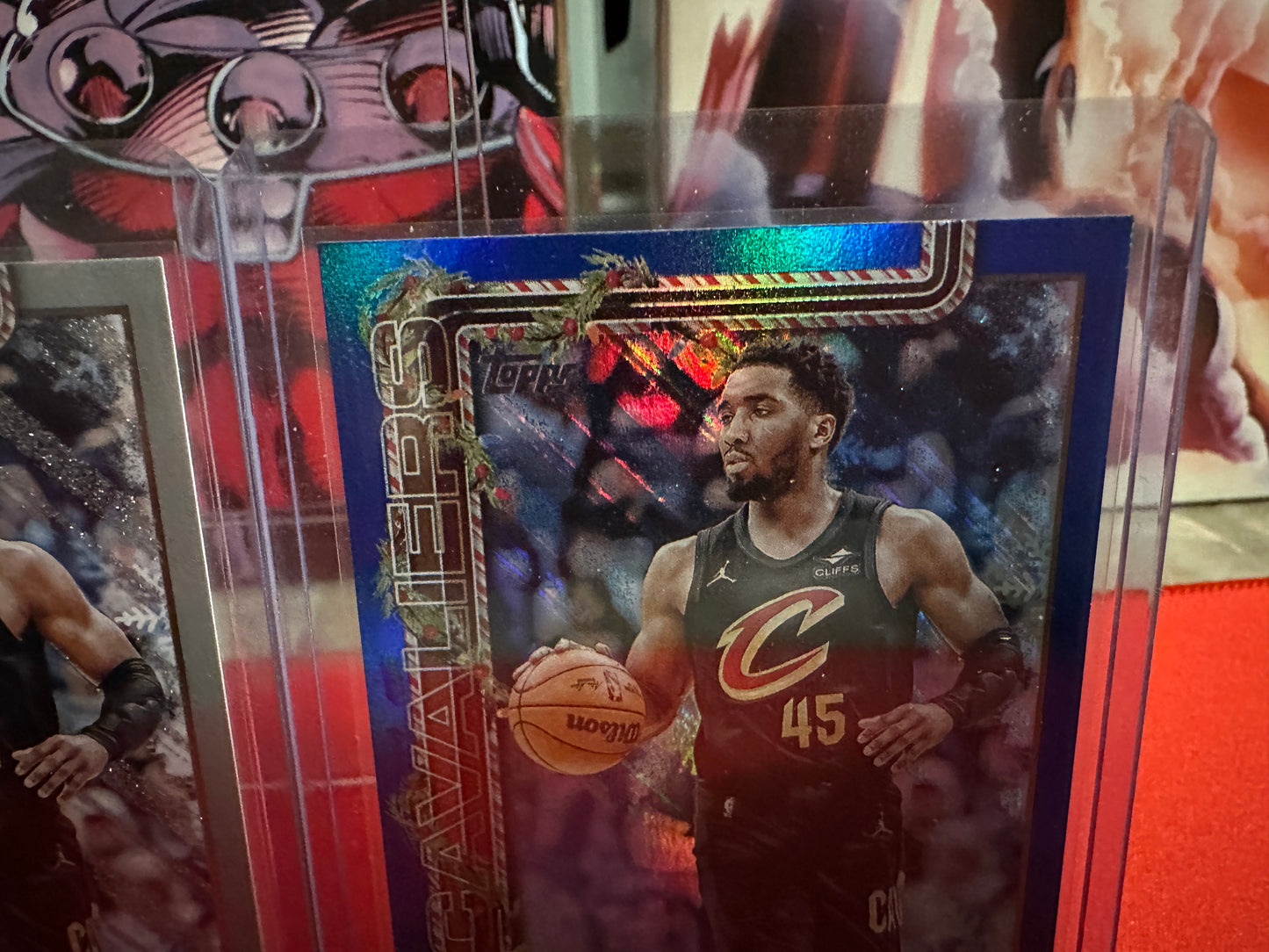2025-26 Topps Holiday Donovan Mitchell Short Print, Glitter, Blue Foil Lot of 3