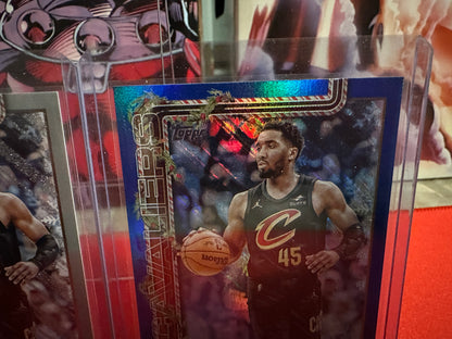 2025-26 Topps Holiday Donovan Mitchell Short Print, Glitter, Blue Foil Lot of 3