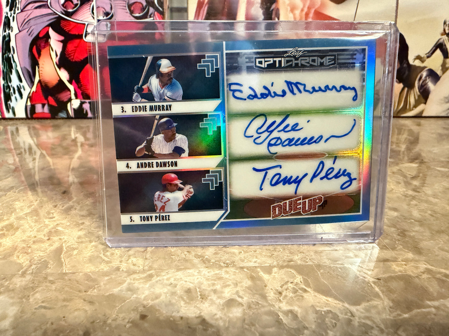 Eddie Murray Andre Dawson Tony Perez 2025 Leaf Optichrome Baseball Due Up Auto 1/1