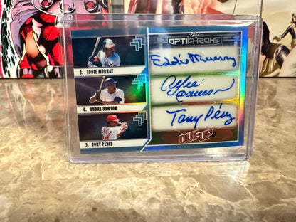 Eddie Murray Andre Dawson Tony Perez 2025 Leaf Optichrome Baseball Due Up Auto 1/1