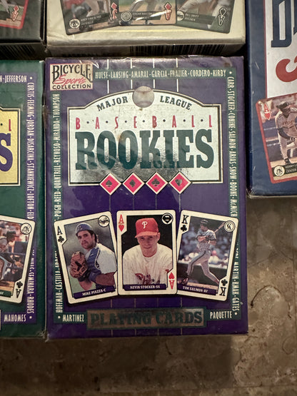 Baseball Aces/Baseball Rookies Playing Cards (Bicycle 1991-94) - 6 Packs Sealed