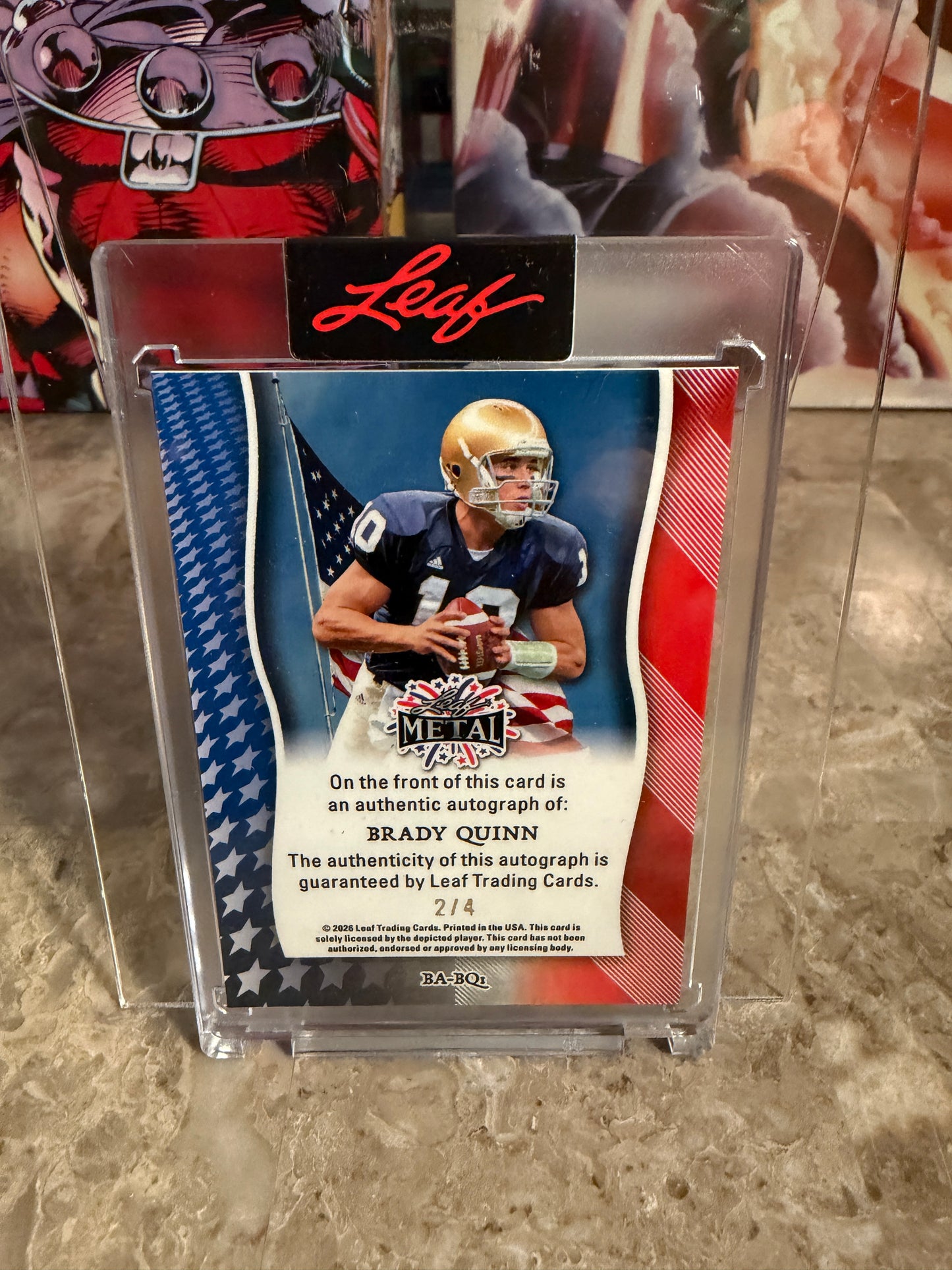 2026 Leaf Metal Independence Day Auto Brady Quinn /4