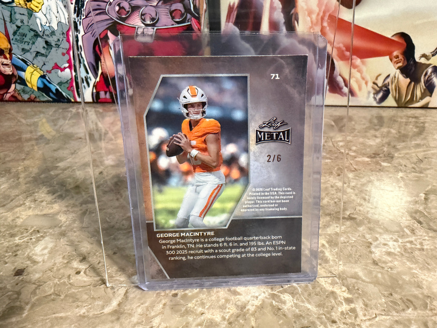 2026 Leaf Metal Football George MacIntyre Rare Lunarity Auto /10 2-Card Lot
