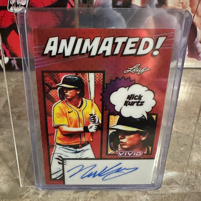 Nick Kurtz 2026 Leaf Vivid Animated Red Prismatic AUTO 1/2 Case Hit