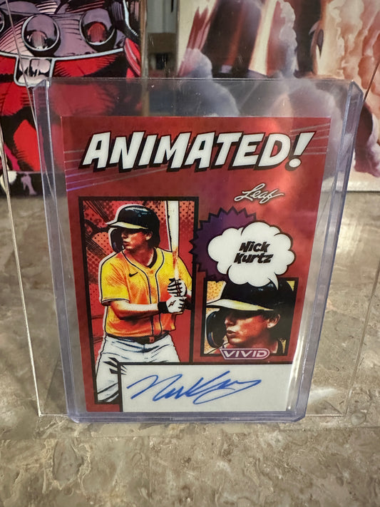 Nick Kurtz 2026 Leaf Vivid Animated Red Prismatic AUTO 1/2 Case Hit