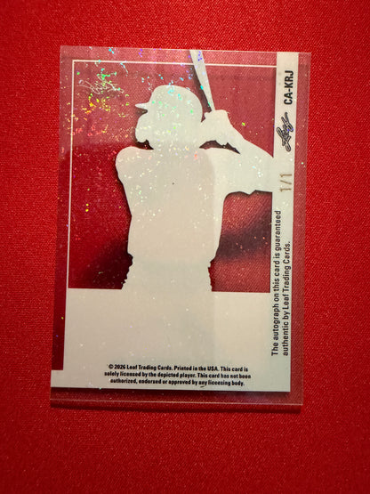 2026 Leaf Vivid Baseball Kevin Roberts Jr Clear Base Auto Stardust Yellow 1/1