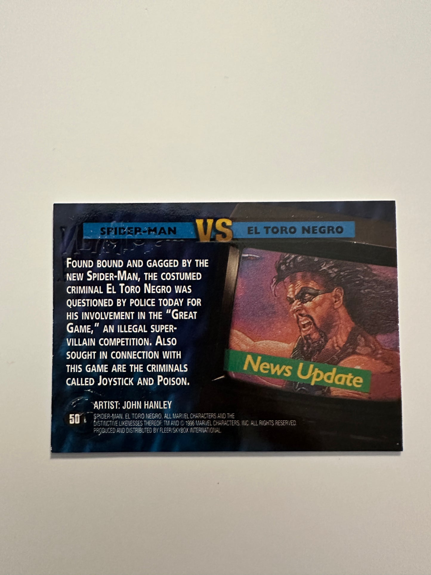 Spider-Man vs El Toro Negro #50 (1996 Marvel Fleer Spider-Man Premium)