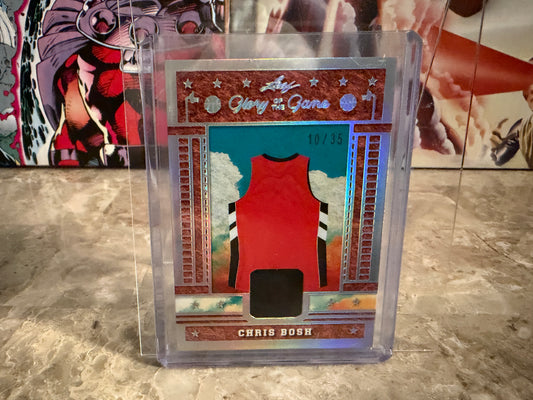 Chris Bosh 2026 Leaf Glory of the Game Basketball Silver Game-Used Jersey /35