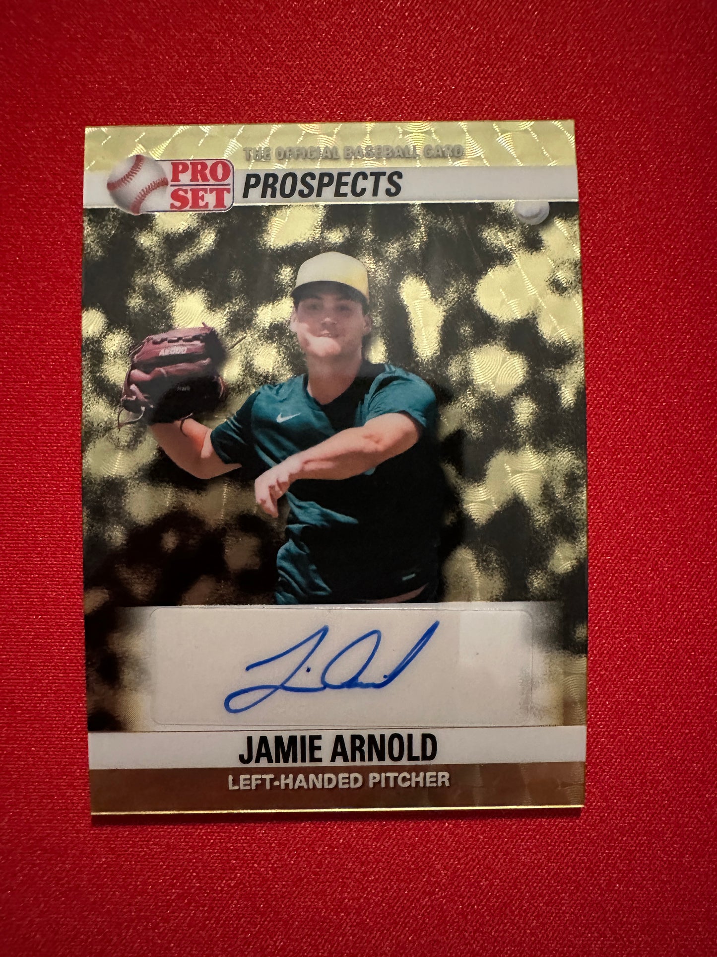Jamie Arnold 2026 Leaf Pro Set 1990 Mini Super Gold AUTO 1/1 Masterpiece Athletics