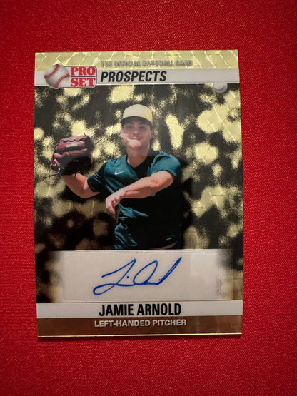 Jamie Arnold 2026 Leaf Pro Set 1990 Mini Super Gold AUTO 1/1 Masterpiece Athletics