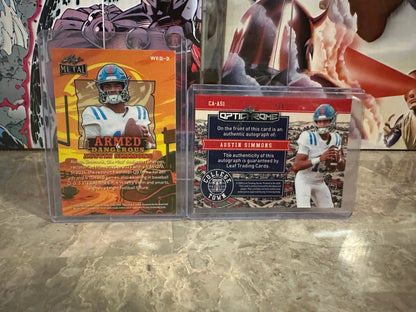 Austin Simmons Leaf Optichrome AUTO /8 Color Match Ole Miss QB Metal /7 Lot