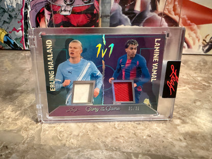Erling Haaland Lamine Yamal 2026 Leaf Glory Of Game Soccer 1v1 Dual Patch /25