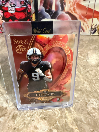 Eli Stowers 2026 Wild Card Wild Art 1/1 Gold Vinyl Auto 2-Card Lot