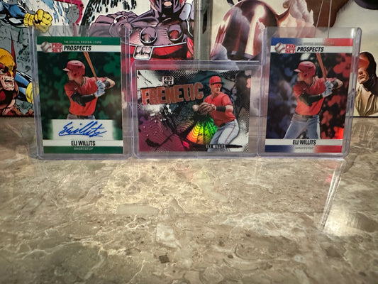 Eli Willits 2026 Pro Set Metal /2 Frenetic, /3 Green AUTO & /6 RWB Lot - Nats