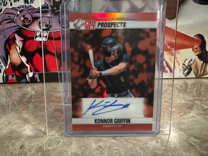 2026 Pro Set Metal Konnor Griffin 1990 RETRO AUTO /4 Pirates Rookie 90A-KG1