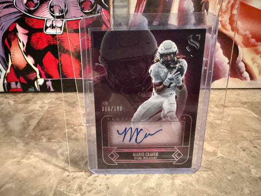 Mario Craver 2025 Panini Silhouette Football Profile Signatures Auto /149