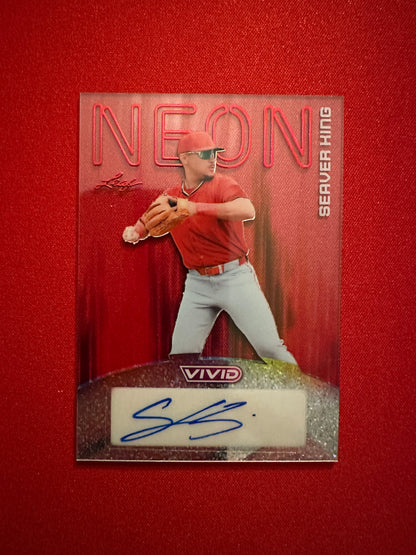 Seaver King 2026 Leaf Vivid Neon Red Acetate AUTO 1/1 Nationals Color Match