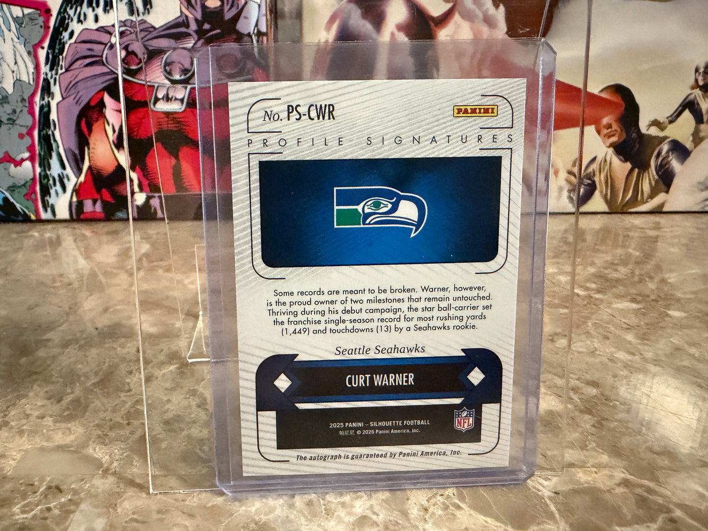 Curt Warner 2025 Panini Silhouette Football Profile Signatures /99