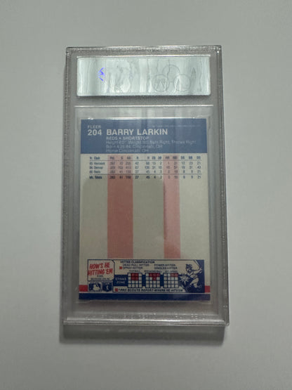 Barry Larkin #204 CTA/PSA Graded Mint 9 (1987 Fleer)