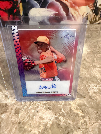 2026 Leaf Vivid Baseball Clear Stardust Purple Anderson Brito Auto 1/1